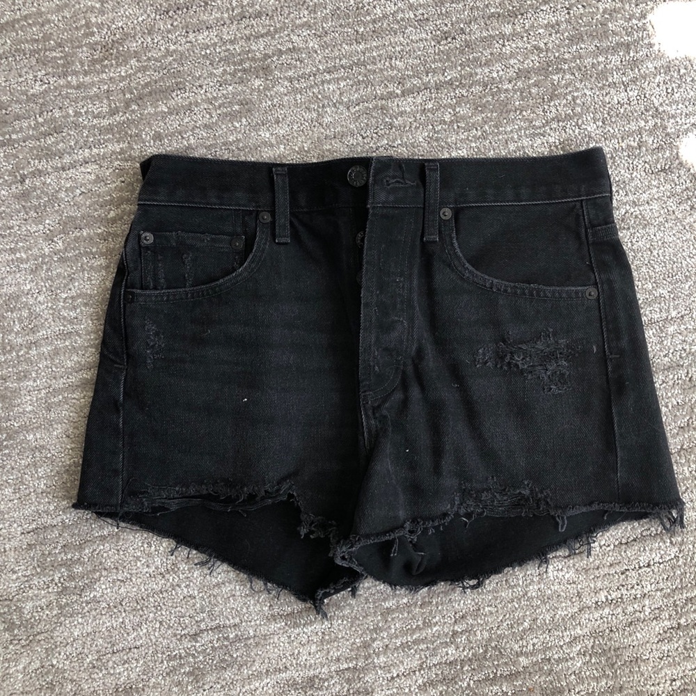 Agolde black jean shorts